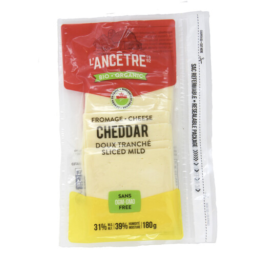 L'Ancêtre Organic Sliced Cheese Mild Cheddar 180 g