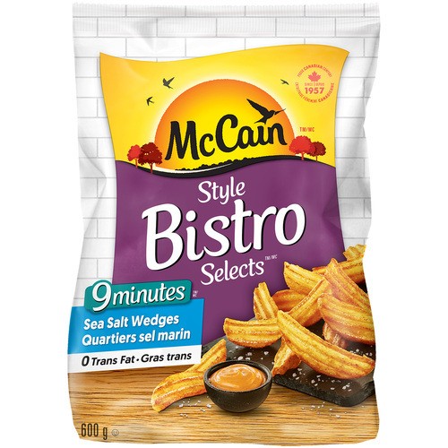 McCain Bistro Selects Wedges Sea Salt 9 Minutes 600 g  (frozen)