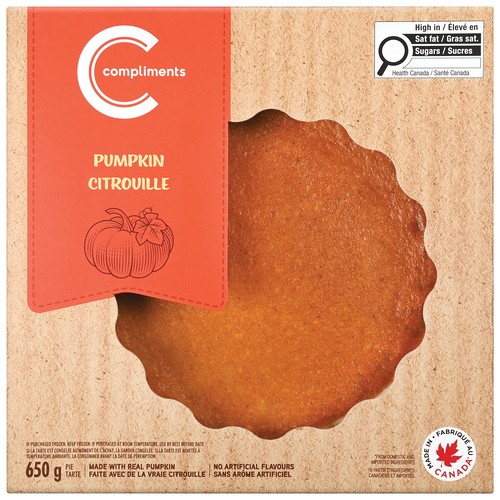 Compliments Pie Pumpkin 8 Inch 650 g (frozen)