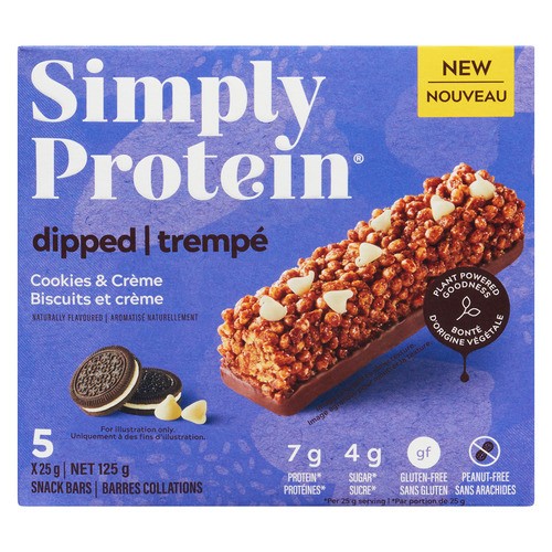 Simply Protein Peanut-Free Snack Bar Dipped Cookies & Cream 5 Pack 125 g