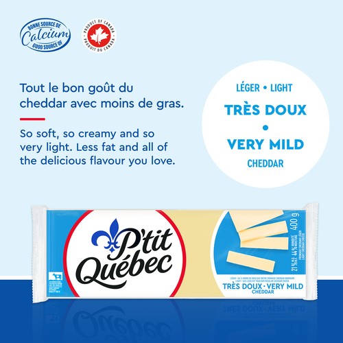 P'tit Québec Cheese Light Cheddar Very Mild 400 g