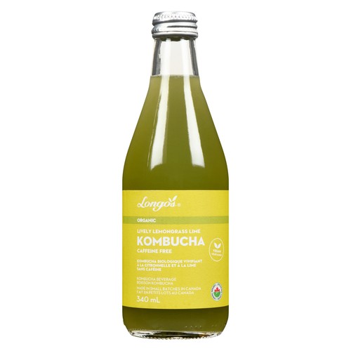 Longo's Organic Kombucha Lively Lemongrass Lime 340 ml (bottle)