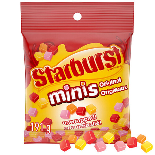 Starburst Unwrapped Mini Chewy Candy Original Sharing Bag 191 g