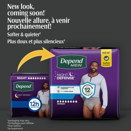 Depend Night Defense  Incontinence Underwear Men Overnight S/M 16 Count