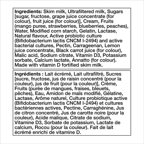 Activia Lactose-Free Probiotics Yogurt Strawberry Blueberry Peach Mango Value Size 12 x 100 g