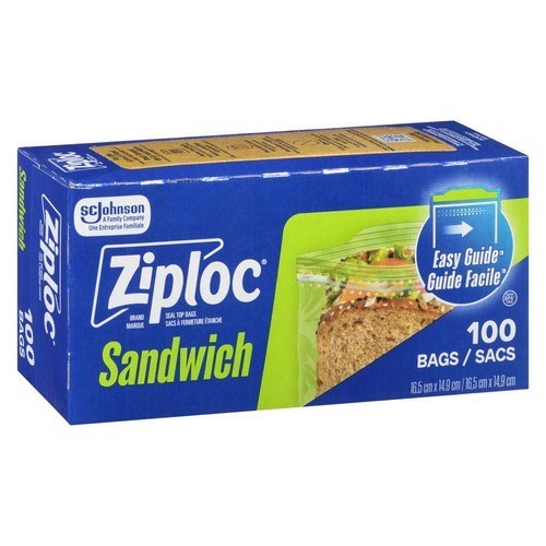 Ziploc Brand Seal Top Bags Sandwich 100 Bags