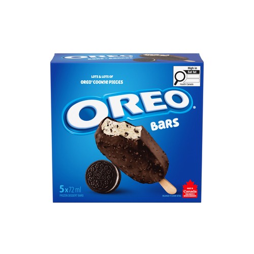 Oreo Frozen Dessert Bars Cookie Pieces 5 x 72 ml