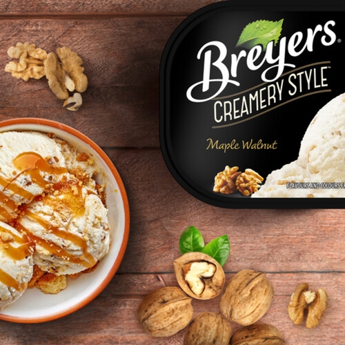 Breyers Certified Kosher Creamery Style Light Ice Cream Maple Walnut 1.