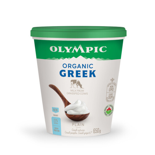 Olympic Organic Greek Yogurt Plain 0% 650 g
