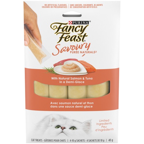 Fancy Feast Savoury Pure Naturals Cat Treats with Natural Salmon & Tuna 4 x 10 g