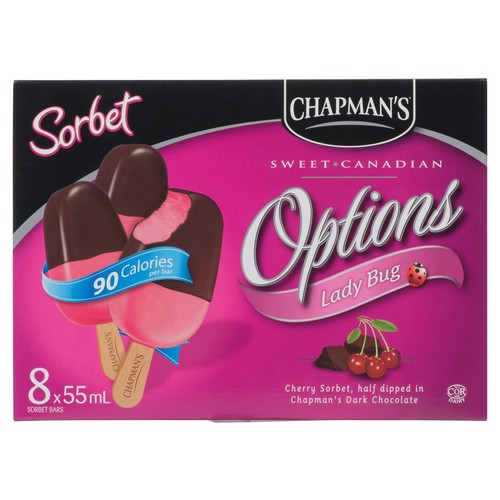 Chapman's Sweet Canadian Options Ice Cream Bars Lady Bug 8 Pack 440 ml