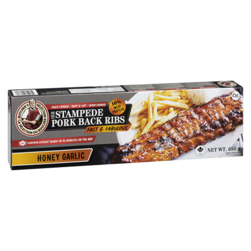 Butcher's Selection Frozen Stampede Pork Back Ribs Honey Garlic 680 g