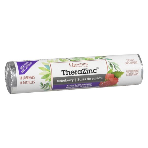 Quantum Health Thera Zinc Lozenges Elderberry 14 Count
