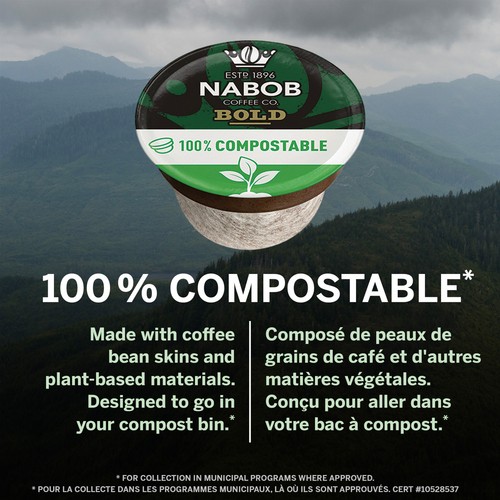 Nabob Coffee Pods 100% Arabica Full City Dark 100% Compostable 30 Single Serve 292 g