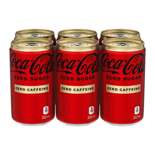 Coca-Cola Zero Sugar & Caffeine 6 x 222 ml (cans)