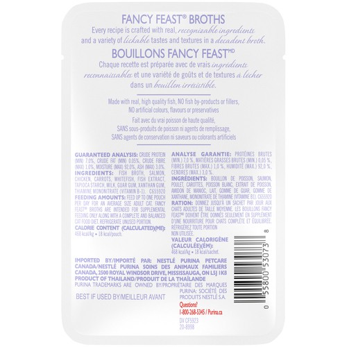 Fancy Feast Creamy Broths Cat Treats with Wild Salmon & Whitefish 40 g