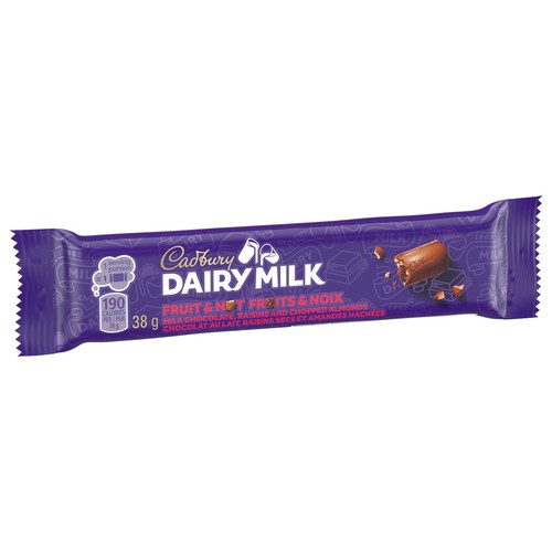 Cadbury Dairy Milk Chocolate Bar Fruit & Nut Raisins & Almonds 38 g