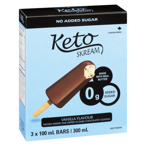 Keto Skream Dipped Ice Cream Bar Vanilla 3 X 100 ml