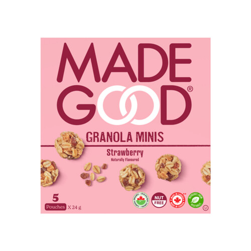 MadeGood Organic Mini Granola Strawberry 5 x 24 g