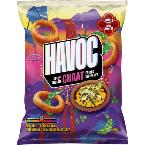 Havoc Corn Snacks Spicy Indian Chaat Flavoured 60 g