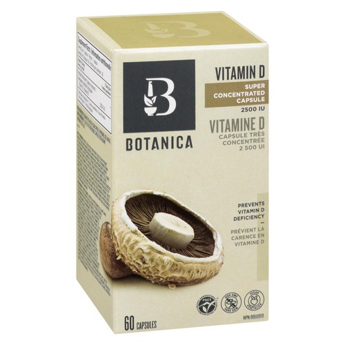 Botanica Super Concentrated Vitamin D 2500 IU Capsule 60 Count