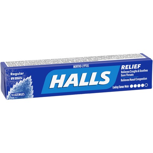 Halls Regular Cough Drops 9 Lozenges