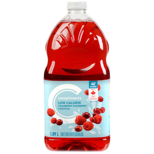 Compliments Low Calorie Cocktail Cranberry Raspberry 1.89 L (bottle)