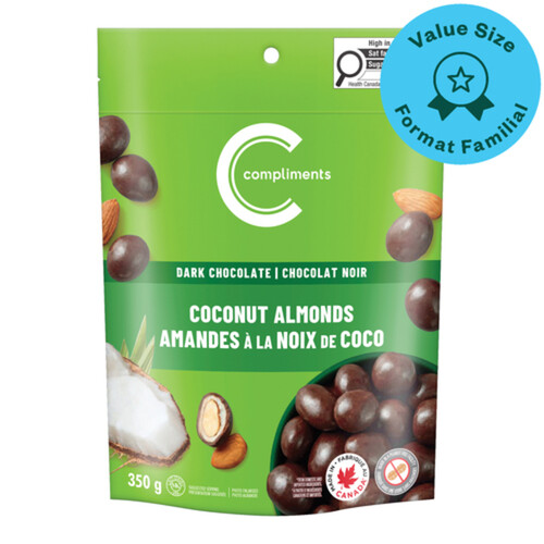 Compliments Dark Chocolate Covered Coconut Almonds 350 g