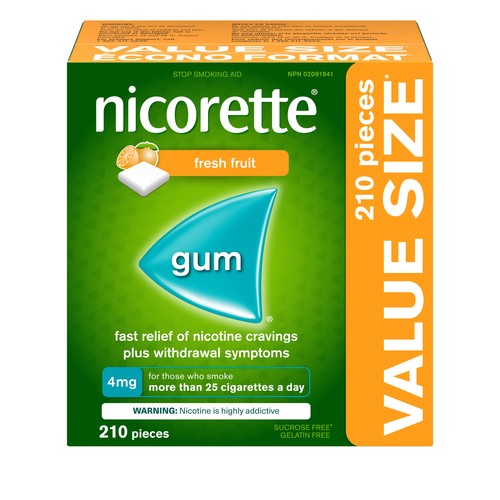 Nicorette Gum Nicotine 4 mg Fresh Fruit Flavour 210 Pieces