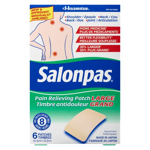Salonpas Pain Relieving Patch Large 6 Count