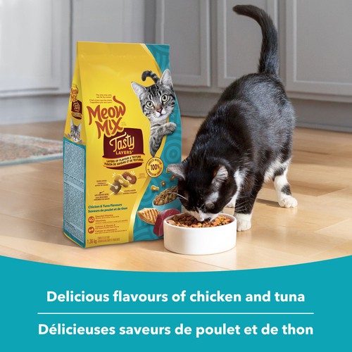 Meow Mix Tasty Layers Dry Cat Food Chicken & Tuna 1.36 kg 