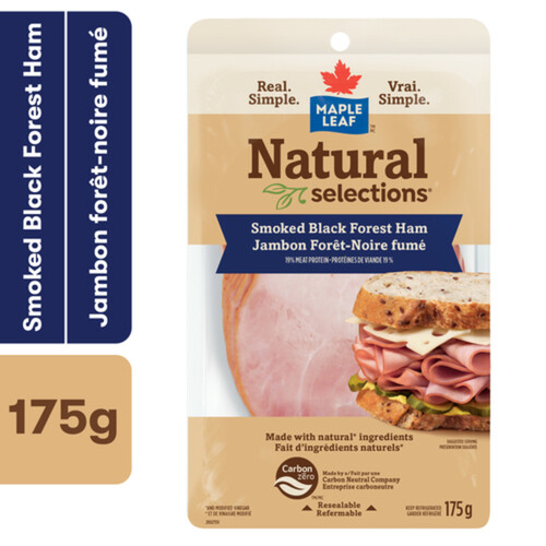 Maple Leaf Natural Selections Deli Ham Sliced Smoked Black Forest 175 g