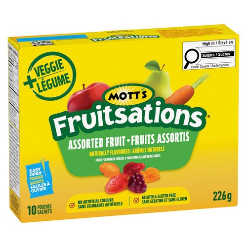 Mott's Fruitsations + Veggie Gluten-Free Naturally Flavoured Snacks Assorted Fruit 226 g