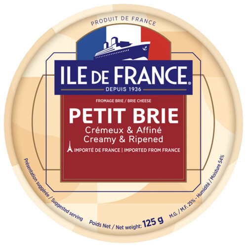 Ile De France Petit Brie Cheese Creamy & Ripened 125 g