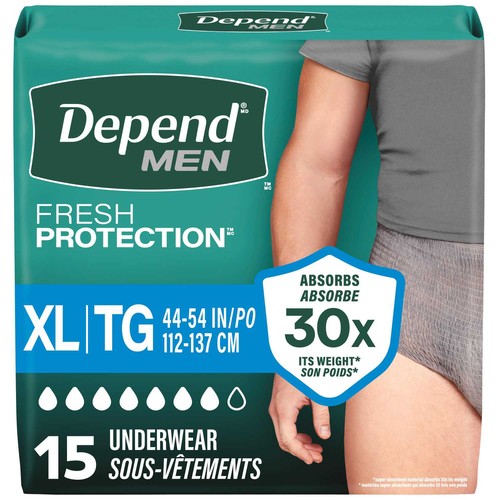 Depend Extra Large Men's Underwear 15 Count