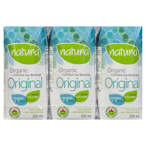 Natur-a Organic Soy Beverage Original 3 x 200 ml