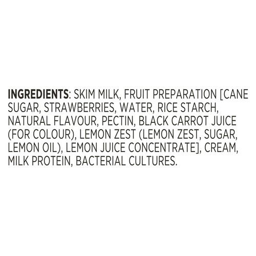 Liberte Greek Yogurt 5% Strawberry Lemon Zest 4 x 100 g
