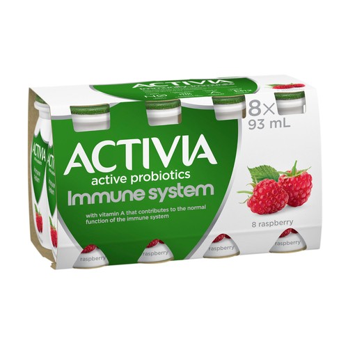 Activia Immune System Lactose-Free Probiotic Yogurt drink Raspberry 8 Pack