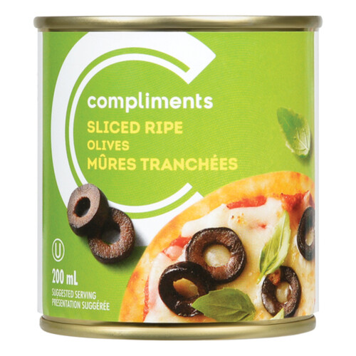 Compliments Sliced Olives Ripe 200 ml