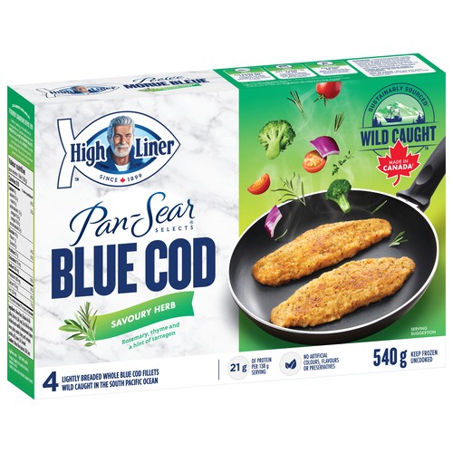 High Liner Frozen Pan Seared Savoury Herb Breaded Cod 4 Fillets 540 g