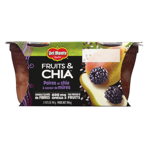 Del Monte Fruit Snack Cup Blackberry Pears & Chia 2 x 198 g