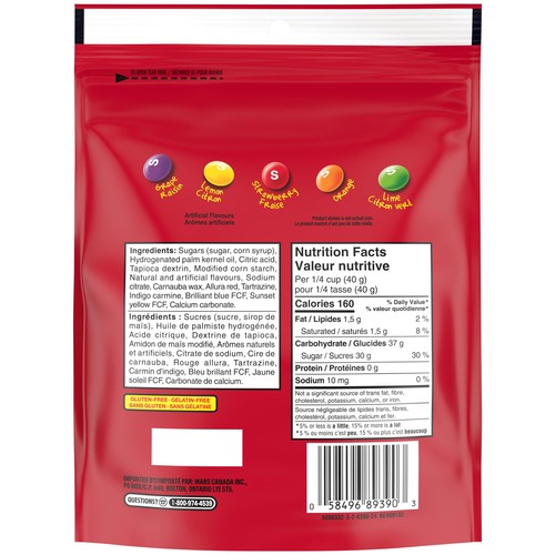 Skittles Chewy Candy Original Bowl Size Bag 320 g