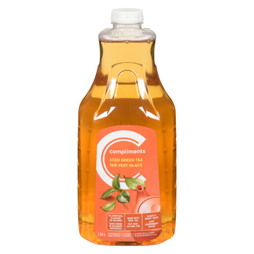 Compliments Low Sugar Iced Green Tea Refrigerated Juice 1.54 L (bottle)