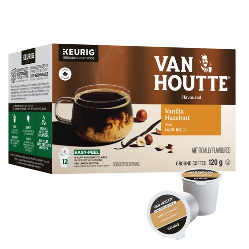 Van Houtte Coffee Pods Light Roast Vanilla Hazelnut 12 K-Cups 120 g