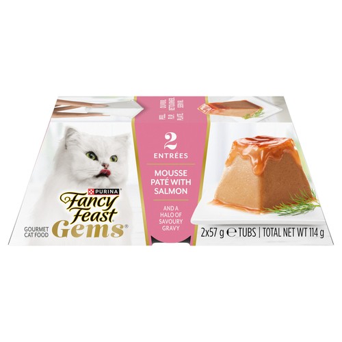 Fancy Feast Gems Wet Cat Food Mousse Paté With Salmon 2 x 57 g