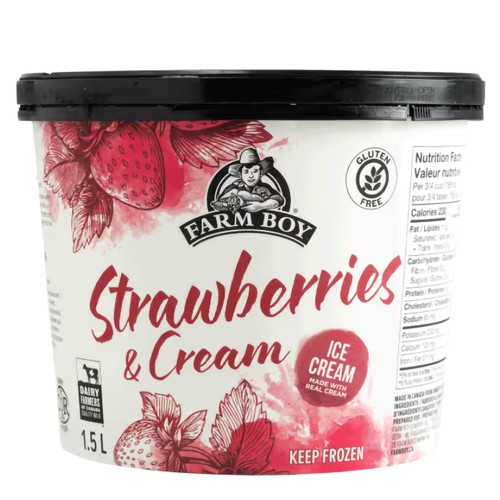 Farm Boy Ice Cream Strawberries & Cream 1.5 L