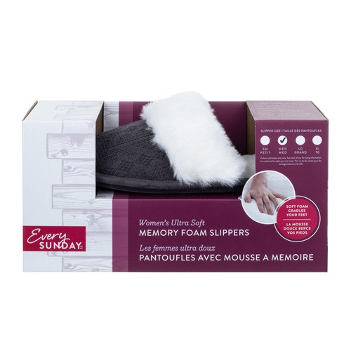 Every Sunday Women's Slippers Slip On Grey Knit 1 Count