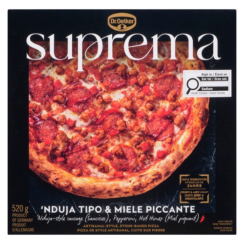 Dr. Oetker Suprema Frozen Pizza 'Nduja Tipo & Miele Piccante 520 g