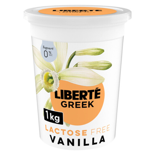 Liberté Greek Lactose-Free 0% Yogurt Vanilla 1 kg