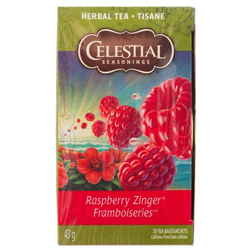 Celestial Seasonings Herbal Tea Raspberry Zinger 20 Tea Bags